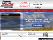 Tablet Screenshot of fremonttirepros.com